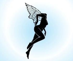 Fairy Silhouette vector material