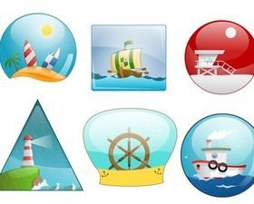 Color Travel Symbols vector graphics