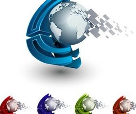 Logotypes with Globes Art vector