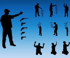 Violence Silhouettes shiny vector