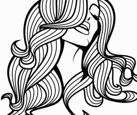 Beautiful Girl with Long Hair Image vector