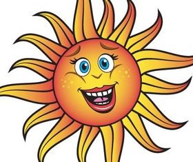 Smiling Cartoon Sun vector