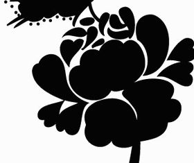 Rose Silhouette with Butterfly Image vector