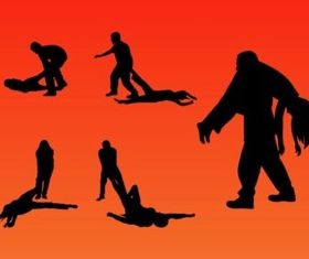 Criminals Silhouettes vector set