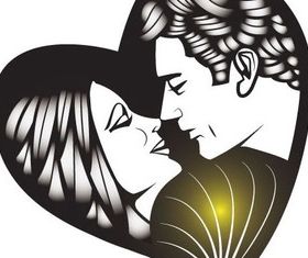 Man And Woman Kissing Image Free vector material