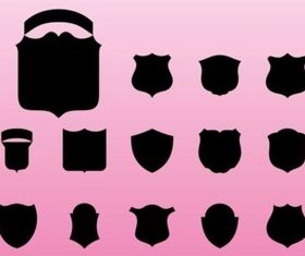 Shield Silhouettes vectors graphic