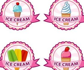 Ice Cream Labels set vector