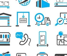 Shipping Blue Icons art vectors