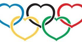 Heart Olympics symbol vector set