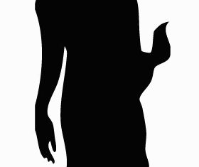 Walking Buddh Silhouette Image vector