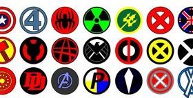 Marvel logos set vector