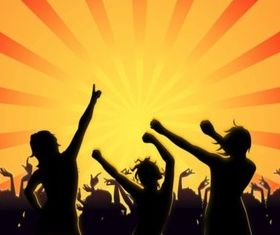 Party People Silhouettes vectors material