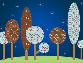 Colorful Pattern Trees vector