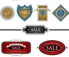 Color Vintage Sale Labels Art vector