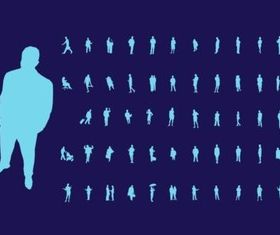 Active People Silhouettes vector