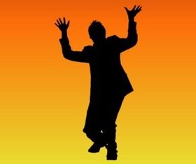Crazy Man Silhouette vector
