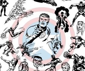 Super Heroes shiny vector