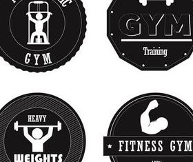 Stylish Gym Labels Illustration vector