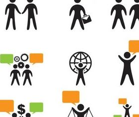 Business People Symbols vector set