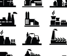 Plants and Factories set vector