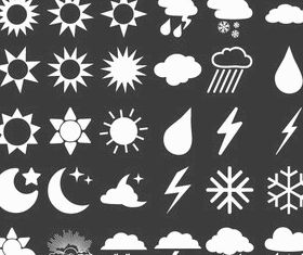 30 Weather Forecast Icons Free vector