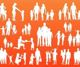 Family Silhouettes creative vector