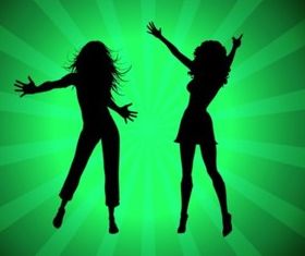 Party Girls Silhouettes design vectors