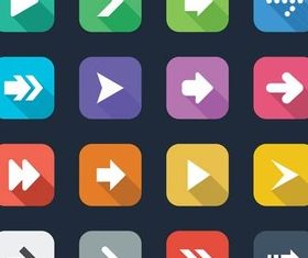 Flat Arrow Icons vectors material