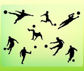 Soccer Silhouettes set vector