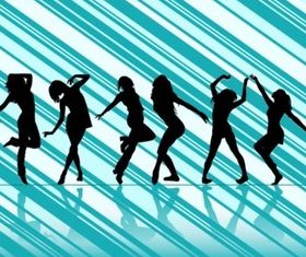 Dancing Women Vector Silhouettes Illustration vector