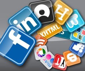 Web Buttons Social Media design vector