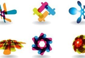 Colorful Abstract Logotype Design Shapes vector