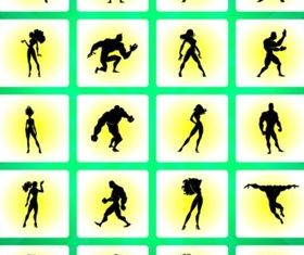 Heroes Silhouettes vector material