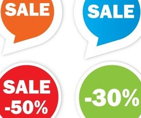 Free Sale Sticker Set vectors graphics