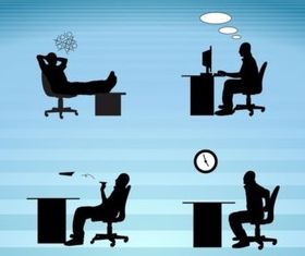 Work Day Silhouettes shiny vector