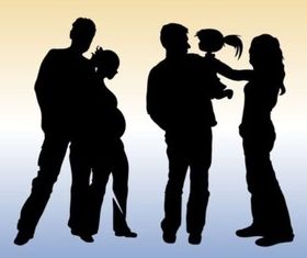 Family Silhouette Vectors