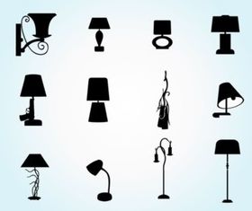 Lamp Silhouette Pack vector graphic