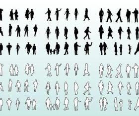 People Silhouettes and Outlines vector