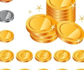 Coins with Currency Signs design vector