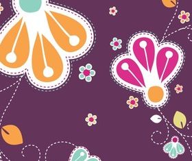 Romantic Flowers Vector Free set