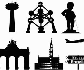 Brussels in Silhouettes free vector