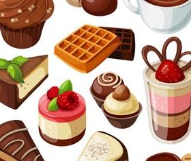 Exquisite sweets design elements vector free download