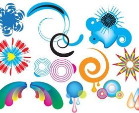 Colorful Swirls and Shapes Free vectors graphic