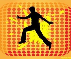 Jumping Man Silhouette vectors