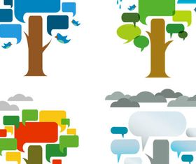 Creative Season Trees vector graphic