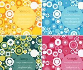 Retro Circles Design Background set vector