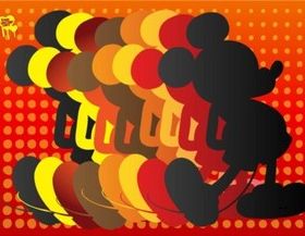 Mickey Mouse Silhouette shiny vector