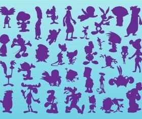 Cartoon Silhouettes vector material