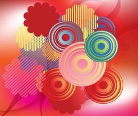 Retro Circles background vector graphics