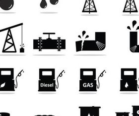 Oil Icons graphic design vectors